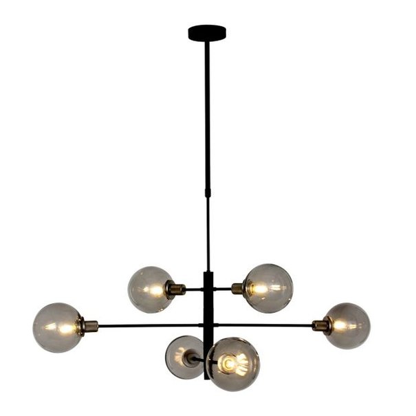 Steinhauer Moderne - Hanglamp - 6 Lichts - Zwart - Constellation