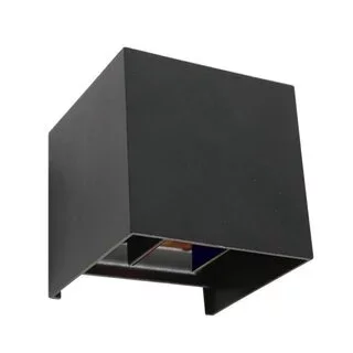 Wandlamp Muro 2-lichts zwart vierkant