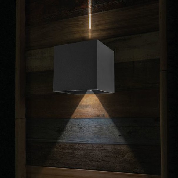 Steinhauer Modern - Wandlamp - 2 lichts - Zwart - Vierkant - Muro