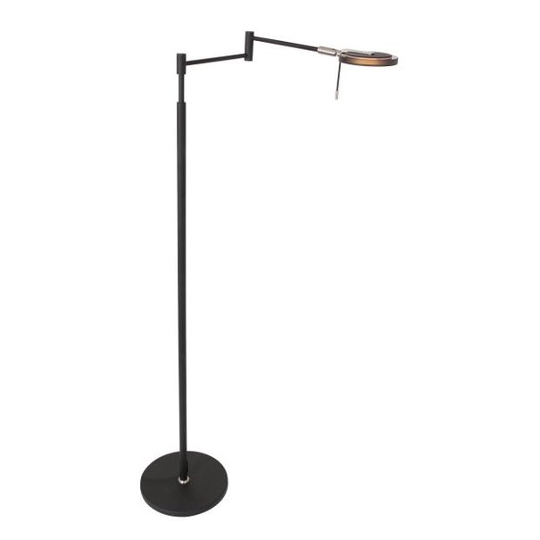 Steinhauer Modern - Vloerlamp - 1 lichts - Zwart -  Smoke - Turound