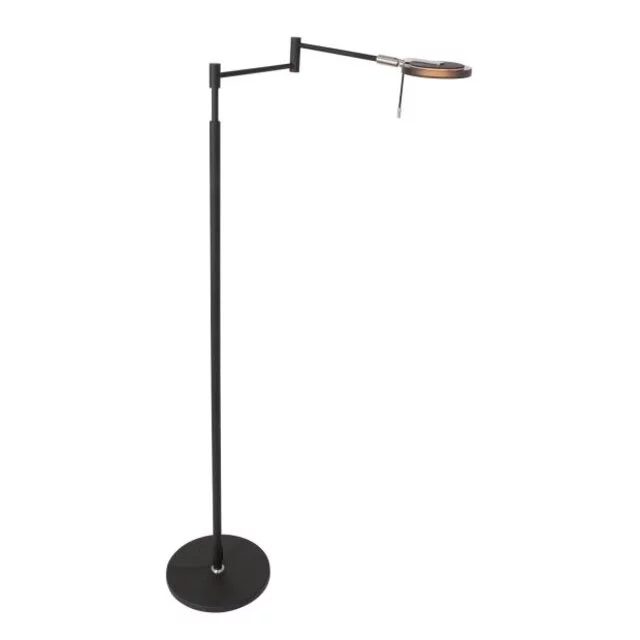 Vloerlamp Turound 1-lichts zwart smoke