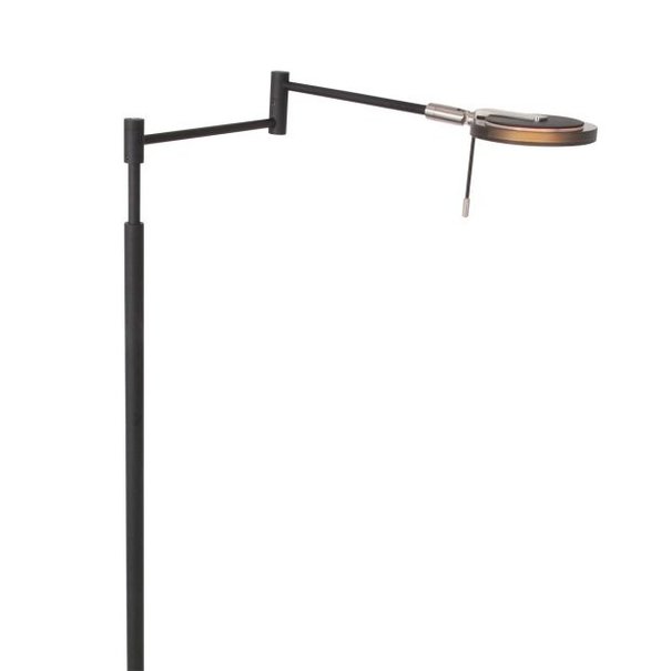 Steinhauer Modern - Vloerlamp - 1 lichts - Zwart -  Smoke - Turound