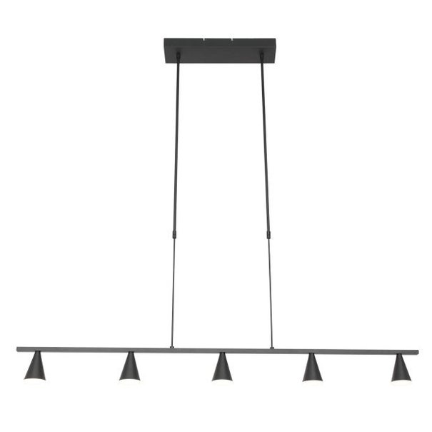 Steinhauer Moderne - Hanglamp - 5 lichts - Zwart - Vortex