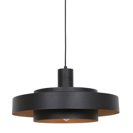 Anne Lighting Retro hanglamp Flinter dubbel 1-lichts zwart goud