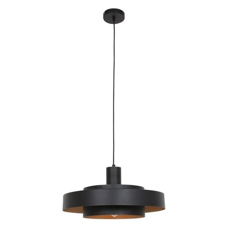 Anne Lighting Retro hanglamp Flinter dubbel 1-lichts zwart goud