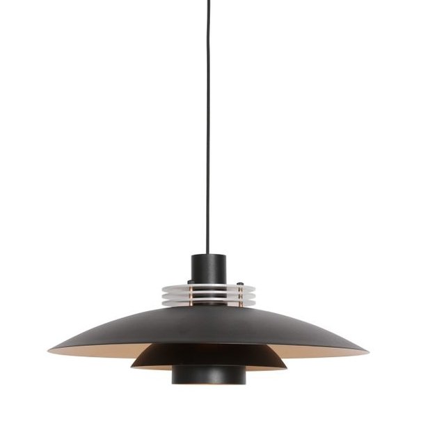 Anne Lighting Moderne - Hanglamp - 1 Lichts - Zwart - Goud - Globe - Flinter
