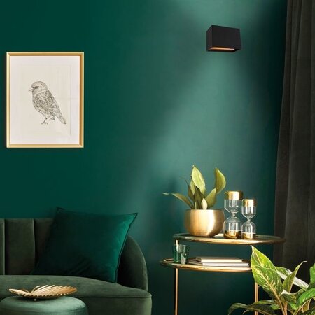 Steinhauer Moderne wandlamp Muro 1-lichts Rechthoek zwart