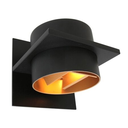 Steinhauer Moderne wandlamp Muro 1-lichts rond zwart