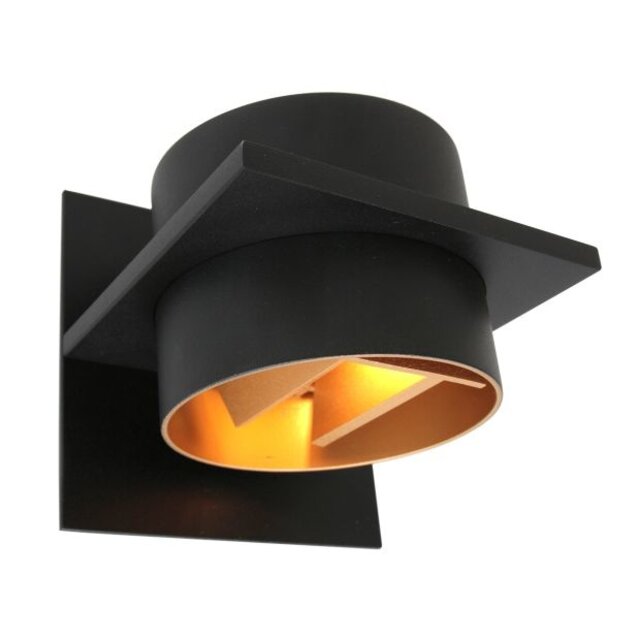Wandlamp Muro 1-lichts zwart rond