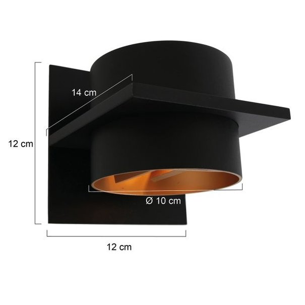 Steinhauer Moderne - Wandlamp - 1 Lichts - Zwart - Rond - Muro