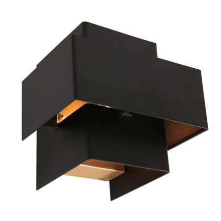 Steinhauer Moderne wandlamp Muro 1-lichts 13,5 cm zwart