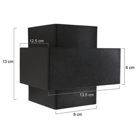 Steinhauer Moderne wandlamp Muro 1-lichts 13,5 cm zwart