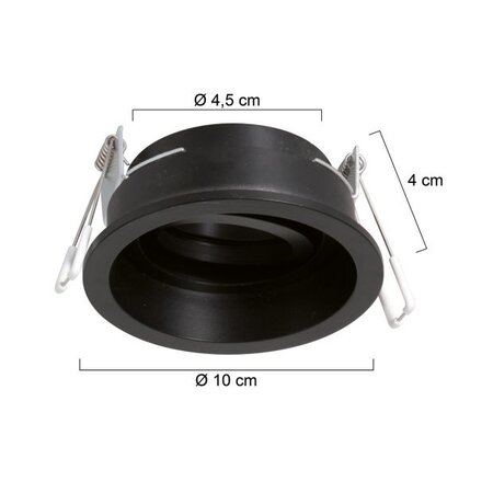 Steinhauer Modern Inbouwspot Pélite 1-lichts 10 cm zwart