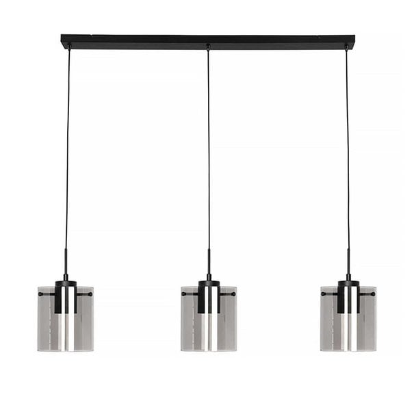 Freelight Moderne - Hanglamp - 3 Lichts - Zwart - Smoke glas - Interno