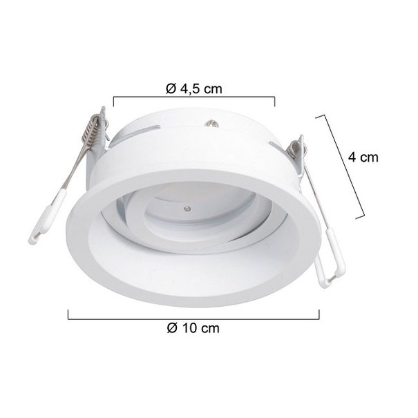 Steinhauer Modern - Inbouwspot - 1 Lichts - Wit - 10 cm - Pélite