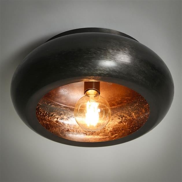 Wijzigingen van Smederij Suri Industriele - Moderne - Plafondlamp - Zwart Nikkel - 42 cm - Zenzi