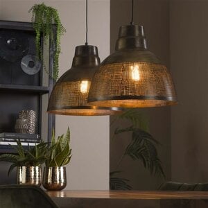 BelaLuz Industriële hanglamp Toro 2-lichts antiek brons