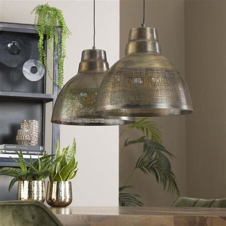BelaLuz Industriële hanglamp Toro 2-lichts antiek brons