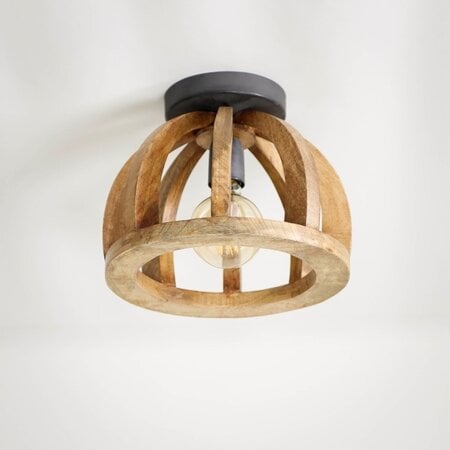 BelaLuz Landelijke plafondlamp Fay 1-lichts mangohout