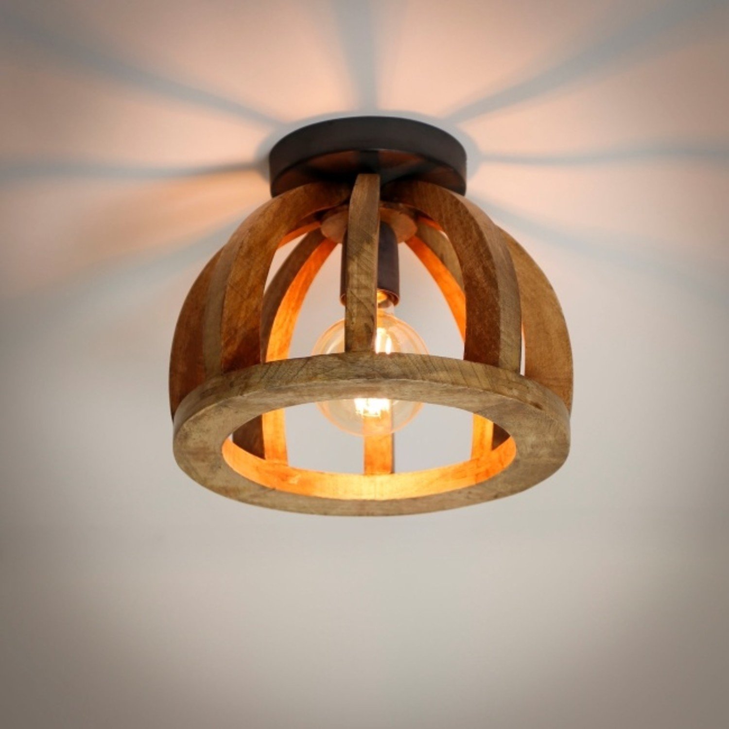 - Moderne - Trendy - Plafondlamp - Gebogen Mango Hout -