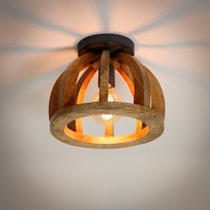 BelaLuz Landelijke plafondlamp Fay 1-lichts mangohout