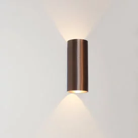 Wandlamp Brody 2-lichts Brons Geborsteld