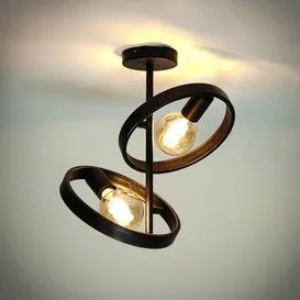 Plafondlamp Hera 2-lichts charcoal