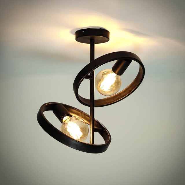 Plafondlamp Hera 2-lichts charcoal