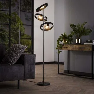 Vloerlamp Hera 3-lichts charcoal