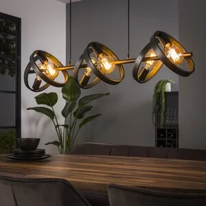 BelaLuz Moderne Industriële hanglamp Hera 6-lichts charcoal