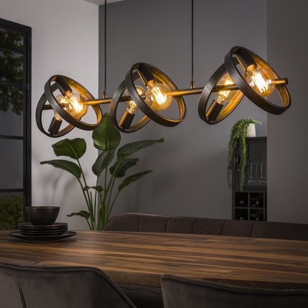 BelaLuz Moderne - Industriële  - Hanglamp - 6 Lichts - Charcoal - Hera