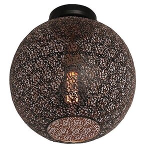 Freelight Oosterse plafondlamp Oronero Ø30 cm zwart goud