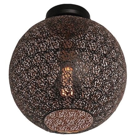 Freelight Oosterse plafondlamp Oronero Ø30 cm zwart goud