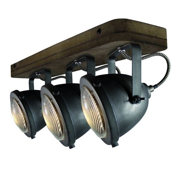 Freelight Industriële - Opbouwspot - Zwart - 3 lichts - Woody