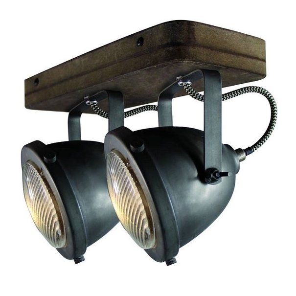 Freelight Industriële - Opbouwspot - Zwart - 2 lichts - Woody