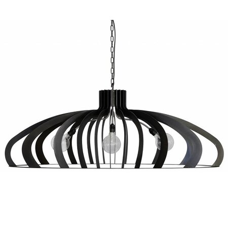 Ztahl Modern Industriële hanglamp Catania 3-lichts ovaal zwart