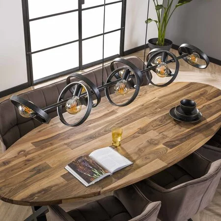BelaLuz Moderne Industriële hanglamp Hera 8-lichts charcoal