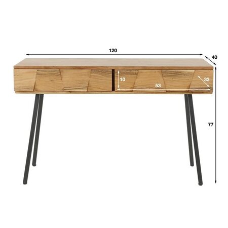 BelaLuz Landelijke Kaptafel Strano 2 lades acaciahout naturel