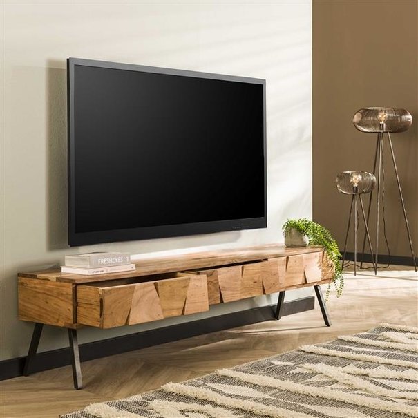 BelaLuz Landelijke - Moderne - TV-meubel - Acaciahout - 3 lade - Strano