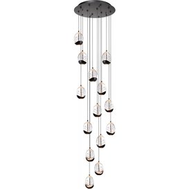 Hanglamp Clear Egg 14-lichts zwart