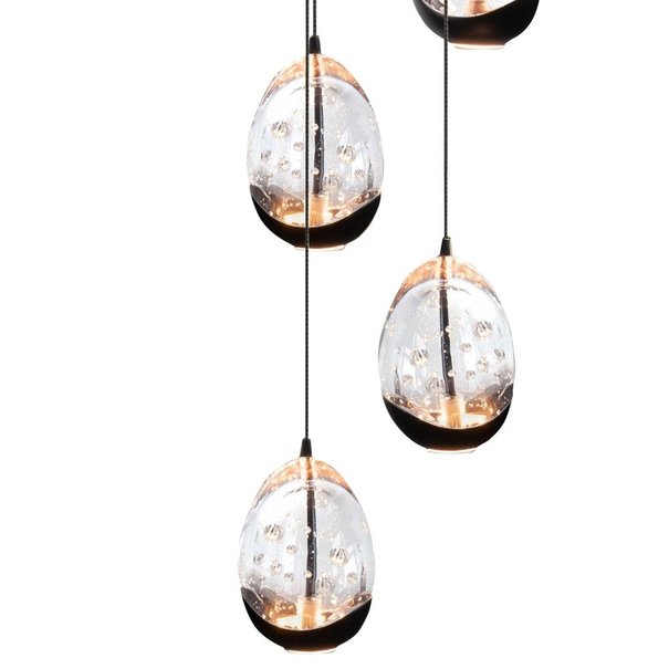 Highlight Moderne - Hanglamp - Zwart - 14-lichts - Clear Egg