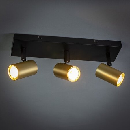 ETH Moderne opbouwspot The Common 3-lichts balk zwart messing