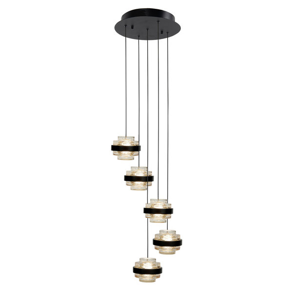 Highlight Design - Modern - 5-lichts - Hanglamp - Getrapt - Transparant - Dynasty