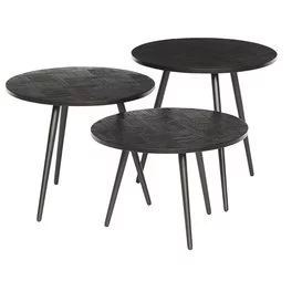 Delano Inlay salontafel, set van 3, kleur zwart