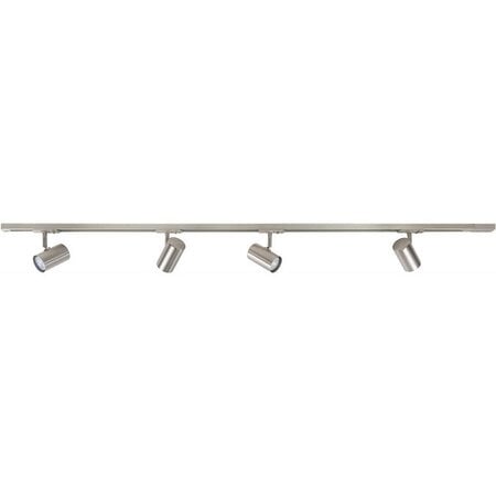Highlight Moderne Spanningsrail 150 cm met vier spots nikkel