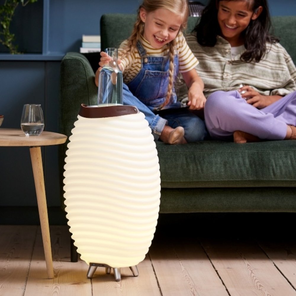 Lumisky Mini baladeuse musicale bluetooth sans fil LED blanc/multicolore dimmable MINI MAY PLAY H23cm avec télécommande