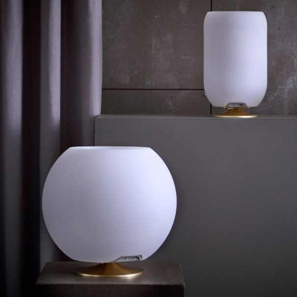 Kooduu Kooduu - Dimbaar LED - Bluetooth Speaker - buitenlamp - Sphere Brass