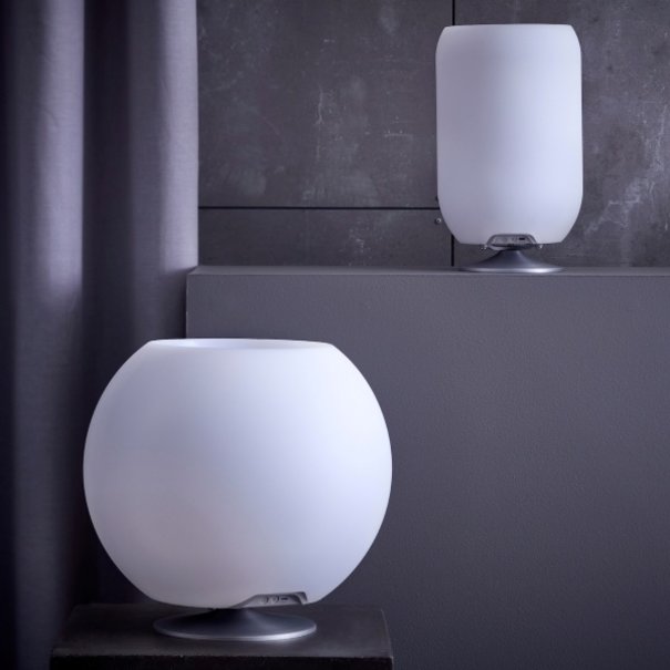 Kooduu Kooduu - Dimbaar LED - Bluetooth Speaker - buitenlamp - Sphere Silver