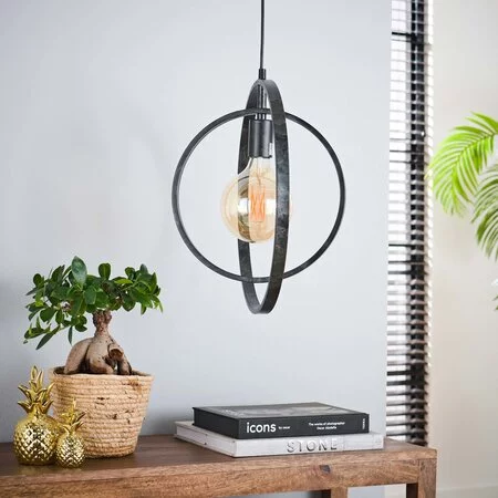 BelaLuz Industriële hanglamp Ozon 1-lichts charcoal