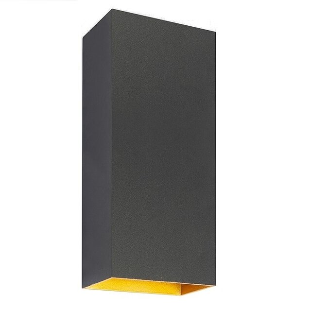 Wandlamp Eros Up Down 2-lichts zwart / goud